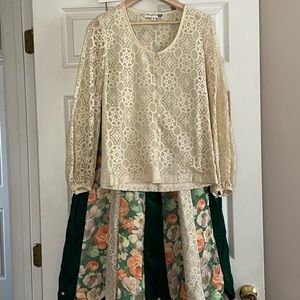 Chessa Davis 1970s Peasant Skirt and Lace Top